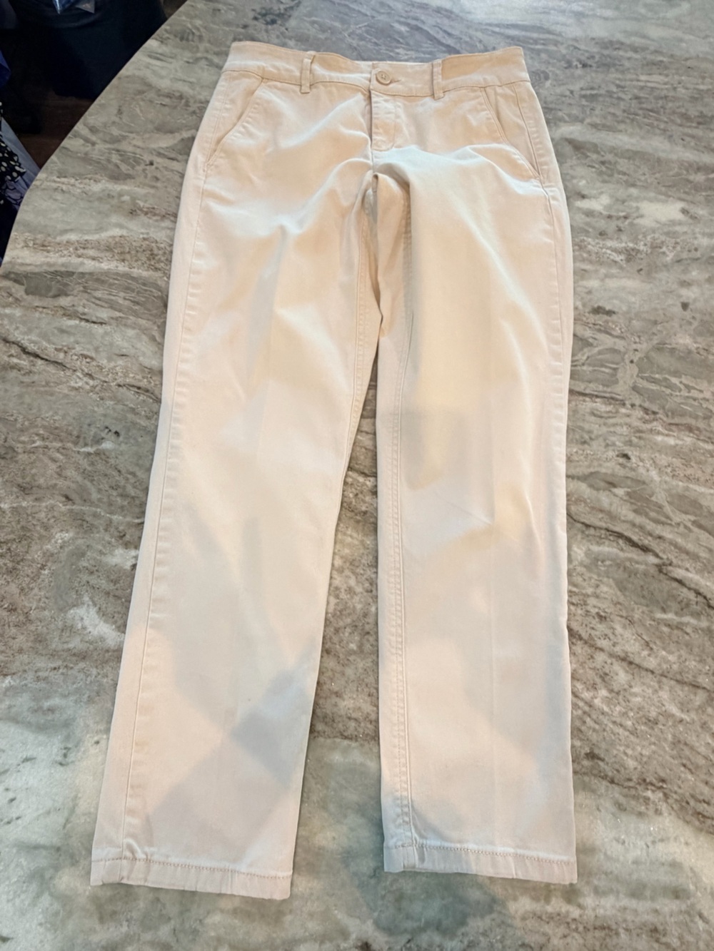 LOFT Outlet Curvy Girlfriend Chino Pants Women’s Size 2 Cream Straight Leg